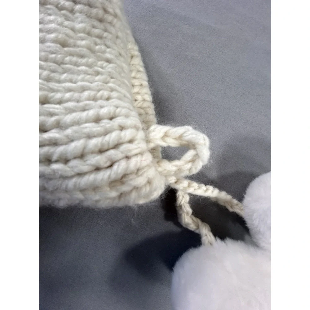 Christmas‎ stocking with a paw print design Chunky Knit  21 3/4